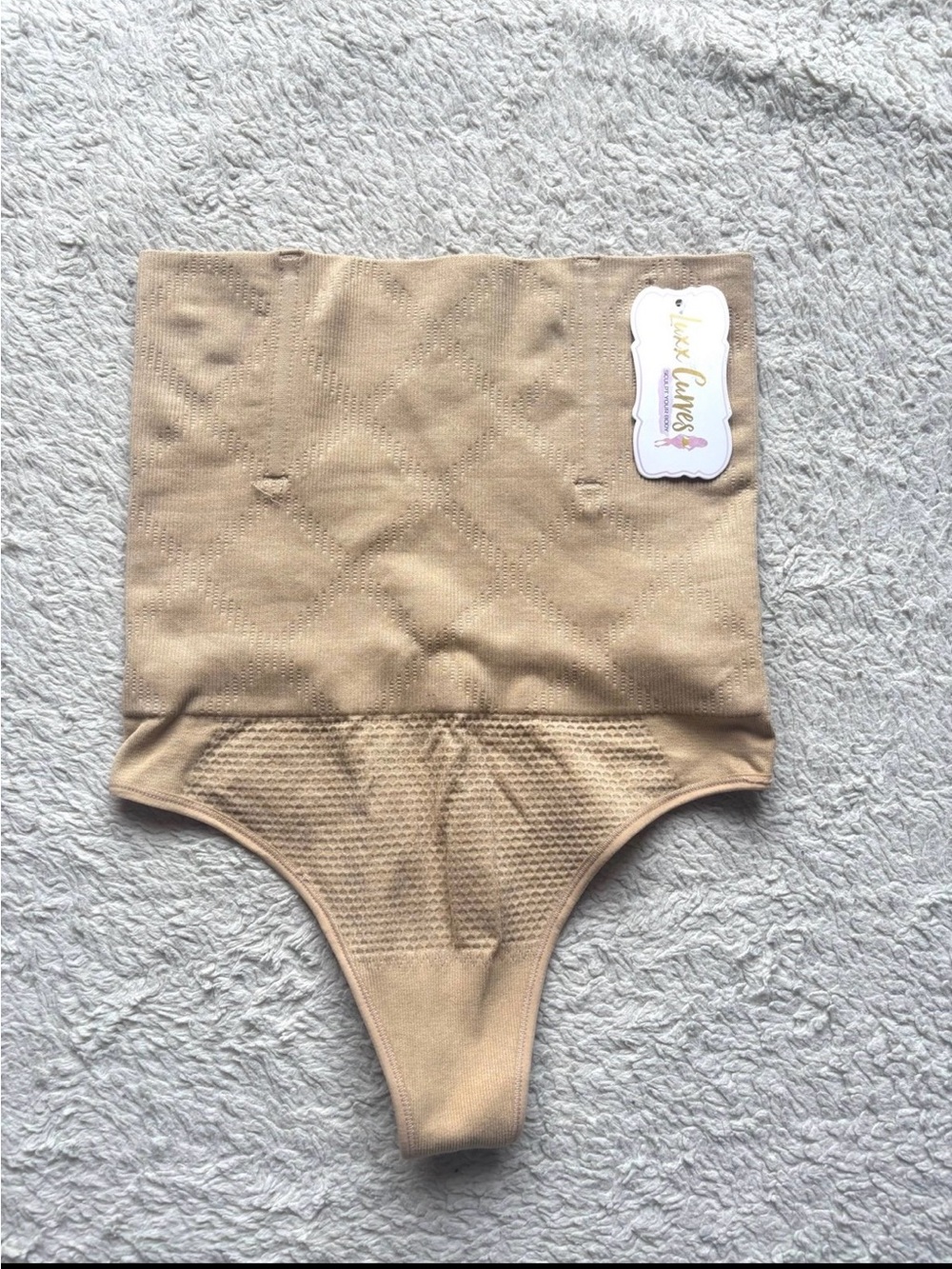 Luxx Curves High Waist Seamless Shapewear Thong in Nude BNWT